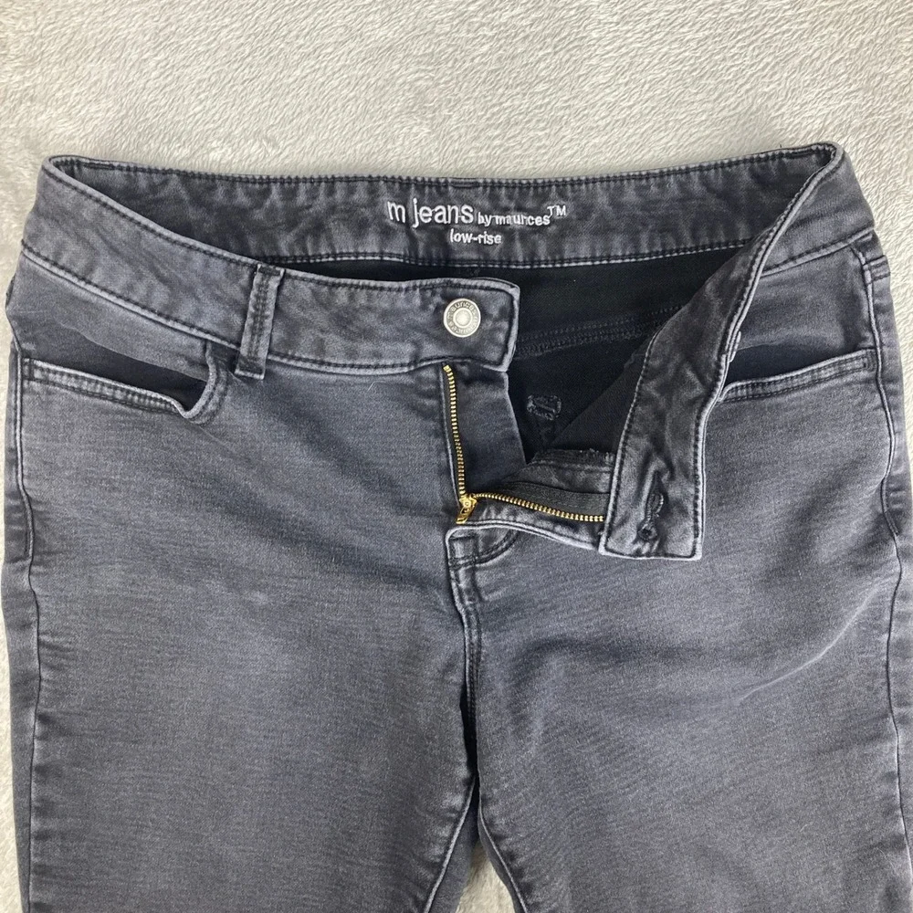 Maurices‎ M Jeans Womens Size L Reg Low Rise Skinny Black Plaid Flannel Cuffed